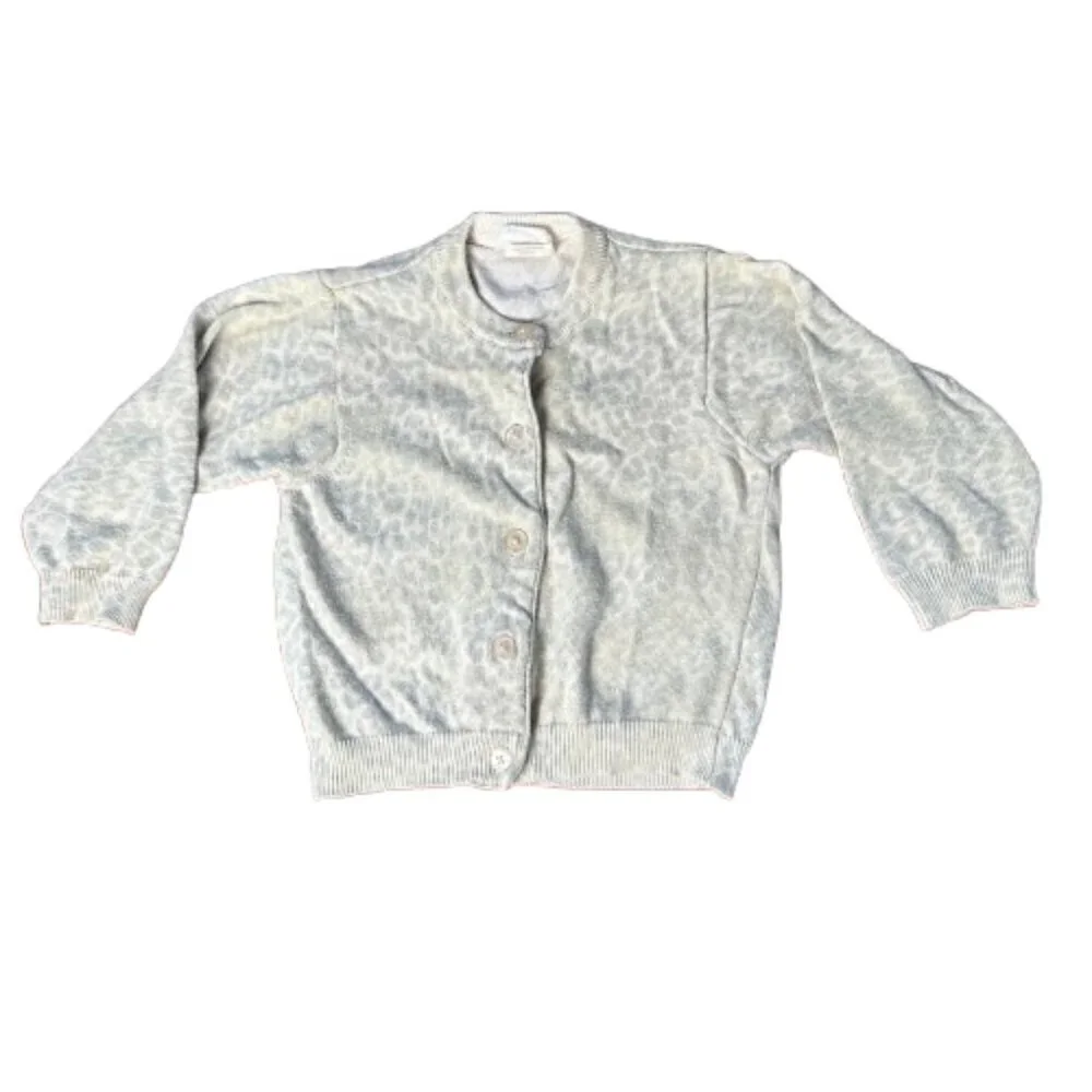 VINTAGE BABY GAP Leopard Cheetah Print Cardigan Sweater Size 12-24 Months